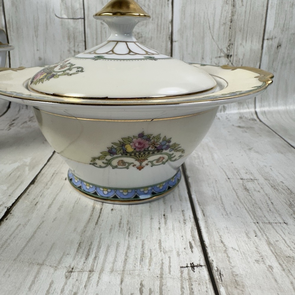 Vintage Noritake Favorita‎ Morimura Gold Trim  Cream and Sugar Bowl - Picture 3 of 16